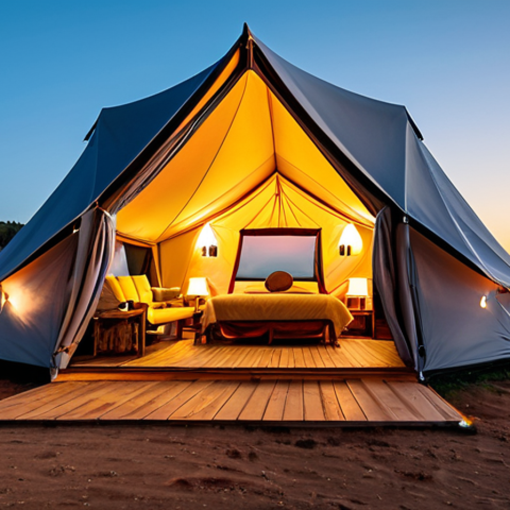 색다른 캠핑장 체험 - Glamping in Portugal**
"A luxurious glamping tent nestled in the Algarve region of Portugal, fully ...