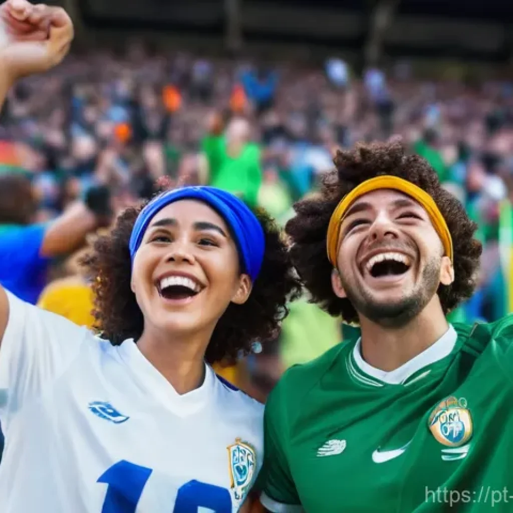 스포츠 경기 관람 데이트 - **Vibrant Stadium Excitement with a Couple:**
    "A lively, wide-angle shot of a diverse couple, on...